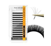 NAGARAKU Easy Fan Pestañas 2 Layers 2~20D Volumen Ruso Técnica Mechón Floración Rapid Pelo a Pelo Pestañas Postizas Abanico Automático Suaves Natural Auto Self Fanning Fluffy Lash Negro (0.07 C 8mm）