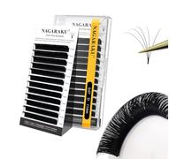 NAGARAKU Easy Fan Pestañas 2 Layers 2~20D Volumen Ruso Técnica Mechón Floración Rapid Pelo a Pelo Pestañas Postizas Abanico Automático Suaves Natural Auto Self Fanning Fluffy Lash Negro (0.07 D 13mm）