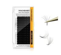 NAGARAKU Easy Fan Pestañas 2 Layers 2~20D Volumen Ruso Técnica Mechón Floración Rapid Pelo a Pelo Pestañas Postizas Abanico Automático Suaves Natural Auto Self Fanning Fluffy Lash Negro (0.03 D 14mm）