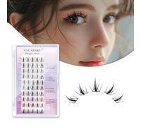 NAGARAKU Manga Pestañas Racimos 50 Pcs Manga Lash Anime DIY Eyelash Cluster Tallo Ancho Banda Delgada Pestañas Individuales Luz Tenue Aspecto Natural Esponjoso Para Uso Doméstico(0.07 C 11-13mm)