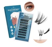 NAGARAKU Pestañas Autoadhesivas 40 Racimos Pestañas Voluminosas Adhesivas Presión Automática Sin Pegamento Ni Removedor Reutilizables Prepegados Aspecto Natural Rollo de Flores (0,07mm C 10-16mm)