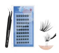 NAGARAKU Pestañas Autoadhesivas 9 Filas 54 Clusters con Pinza 10-12mm Suaves Naturales Sin Pegamento Ni Removedor Reutilizables Aplicación En Un Solo Paso Cero Desperdicio Mayor Valor Estilo Wispy