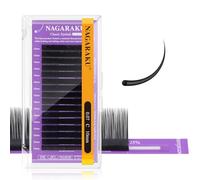 NAGARAKU Pestañas Individuales 5.ª Generación Clásicas Pelo a Pelo Hechas A Mano Punta Larga Volumen Suave Rizo Estable Professional Natural Wipsy Single Eyelash Negro Mate 16 Filas (0.07mm C 10mm)