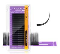 NAGARAKU Pestañas Individuales 5.ª Generación Clásicas Pelo a Pelo Hechas A Mano Punta Larga Volumen Suave Rizo Estable Professional Natural Wipsy Single Eyelash Negro Mate 16 Filas (0.07mm C 12mm)