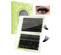 NAGARAKU Pestañas Individuales 80D 100D Mega Volumen DIY Set 280 Cluster Naturales Racimos de Pestañas Gruesas y Esponjosas Banda Delgada para Principiantes Negro 14 Filas Caja XL (0.07mm C 9-15mm)