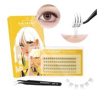NAGARAKU Pestañas Inferiores Autoadhesivas con Pinzas 80 Pcs Naturales Girl's Idol Sin Pegamento Ni Removedor Reutilizables En Un Solo Paso Bottom Lash Para Mirada Manga Y Definida 0,07mm B 5-8mm