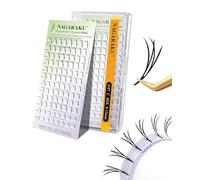 NAGARAKU Pestañas Manga 96 Fans Para Un Efecto Denso Y Ligero Efecto De Ojos Prefabricadas Estilo Anime Sin Caída Ultraligeras Base Plana Fácil Aplicación Sin Gel Fijador (4D Y 0.07 C 8-15mm)