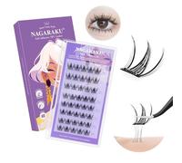 NAGARAKU Pestañas Postizas Autoadhesivas 40 Pcs Sin Pegamento Ni Removedor Reutilizables Aplicación En Un Solo Paso Forma Triangular Puntiaguda Para Estilo Reductor de Edad Star Eyes 0,07mm C 10-12mm