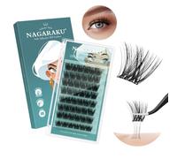 NAGARAKU Pestañas Postizas Autoadhesivas 48 Pcs Volumen Denso Lash Sin Pegamento Ni Removedor Reutilizables Aplicación En Un Solo Paso Efecto Voluminoso Para Una Mirada Espectacular 0,07mm C 10-16mm