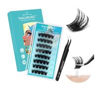 NAGARAKU Pestañas Postizas Autoadhesivas con Pinzas 40 Pcs Gran Volumen Sin Pegamento Ni Removedor Reutilizables En Un Solo Paso Densas Eyelash Y Brillantes Para Maquillaje Intenso 0,07mm DD 11-17mm