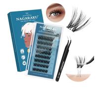 NAGARAKU Pestañas Postizas Autoadhesivas con Pinzas 40 Pcs Rizos Suaves Flor Eyelash Sin Pegamento Ni Removedor Reutilizables Aplicación En Un Solo Paso Para Un Volumen Natural Suave 0,07mm C 10-16mm