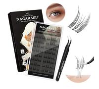 NAGARAKU Pestañas Postizas Autoadhesivas con Pinzas 48 Pcs Estilo Elfo De Gato Natural Fáciles De Hacer Sin Pegamento Ni Removedor Reutilizables En Un Solo Paso Para UnLifting Y Fino 0,07mm C 11-13mm