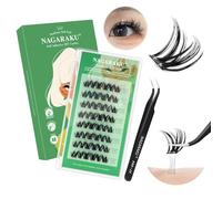 NAGARAKU Pestañas Postizas Autoadhesivas con Pinzas 48 Pcs Rollos Lash De Girasol Sin Pegamento Ni Removedor Reutilizables Aplicación En Un Solo Paso Para Un Look De Muñeca Despeinado 0,07mm C 5-13mm