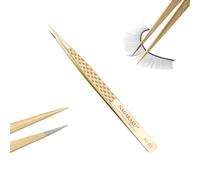 NAGARAKU Pinzas de Fibra Separadora Pestañas Precision Aislar Pinzas Depilar Profesional Inoxidable Agarre Antideslizante Clásicas de Aislamiento Punta Recta Fiber Tweezer para Pestañas y Uñas (AG-03)