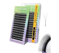NAGARAKU Y Pestañas Suministros Y Lash Abanicos Pre Armados Prefabricados 2D Volumen Ruso Cruz Y Pestañas Tejidas a Mano Malla en Forma Y Eyelash Extension Cluster Negro Mate 12 Filas(0.07 C 11mm)