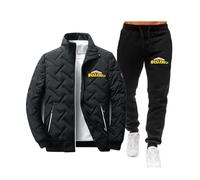 NAGBCTY Chándal My He-ro, conjunto deportivo para correr, con capucha y cremallera, conjunto de ropa(Black,XL)