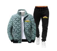 NAGBCTY Chándal My He-ro, conjunto deportivo para correr, con capucha y cremallera, conjunto de ropa(Green,XL)