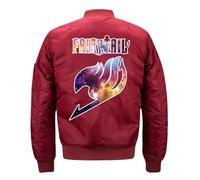 NAGBCTY Chaqueta Bomber para Hombre Fai-ry Ta-il, Chaquetas con Cremallera de Mangas Largas, Abrigo Retro Completo, para Otoño e Invierno(Red,5XL)