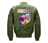 NAGBCTY Chaqueta Bomber para Hombre Fai-ry Ta-il, Chaquetas con Cremallera de Mangas Largas, Abrigo Retro Completo, para Otoño e Invierno(Green,XL)