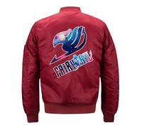 NAGBCTY Chaqueta clásica para exteriores Fai-ry Ta-il, chaqueta aviador con bolsillos con cremallera, cómoda cortavientos ligera, para primavera, otoño e invierno(Red,XXL)