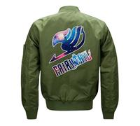 NAGBCTY Chaqueta clásica para exteriores Fai-ry Ta-il, chaqueta aviador con bolsillos con cremallera, cómoda cortavientos ligera, para primavera, otoño e invierno(Green,XXL)