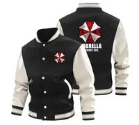 NAGBCTY Chaqueta Deportiva Regular Fit Resid.ent Evil, Cuello Alto, Abrigo para Hombre con Bolsillos, Chaqueta de Béisbol para Otoño y Primavera(Multicolor 3,4XL)