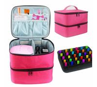 Nagellacktasche | Großer Aufbewahrungskoffer mit Reißverschluss für Nagellack - Geteilte Kosmetiktasche für zu Hause, weicher Nagelzubehör-Organizer für Nagelgel, Nagelhautschneider