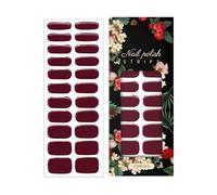 Nagelpolster-Folien | 22 Stück Gel Nagelstreifen In Rot - Wasserdichte Langhaltende Press-On Nagelkunst Für Halloween Herbst Pediküre