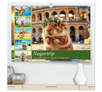 Nagertrip - Ein kleiner Hamster entdeckt die große Welt (hochwertiger Premium Wandkalender 2026 DIN A2 quer), Kunstdruck in Hochglanz: Ein Hamster auf großer Weltreise