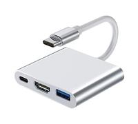 NAGFAK - Adaptador USB C a HDMI multipuerto USB 3.1 a HDMI 4K convertidor de vídeo/puerto USB 3.0 Hub PD de carga rápida con gran proyección para MacBook/MacBook Pro 2015/16/17/18