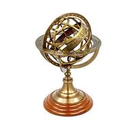 Nagina International Antique Vintage Zodiac Armillary Brass Sphere Globe Wooden Display | Pirate'S Antique Ship Decor