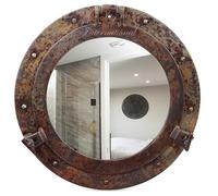 Nagina International Espejo de Buey náutico de Cobre rústico náutico Espejos de baño náuticos (15 Pulgadas, Espejo de Aluminio)
