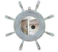 Nagina International Nautical Decor - Wood Mirror Ship Wheel 20" d