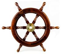 Nagina International Premium Nautical Handcrafted Wooden Ship Wheel | Pirate's Wall Home Decor & Gifts (18 Inches, Dark Rosewood)