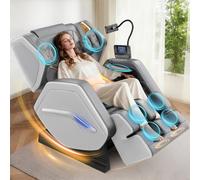NAGLIFOR Sillón de Masaje, sillón para Todo el Cuerpo, 14 Rodillos, Calefacción para Espalda y piernas, Masaje de pies, 8 airbags, Altavoces Bluetooth, Mando a Distancia táctil par