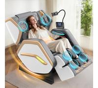 NAGLIFOR Sillón de Masaje, sillón para Todo el Cuerpo, 14 Rodillos, Calefacción para Espalda y piernas, Masaje de pies, 8 airbags, Altavoces Bluetooth, Mando a Distancia táctil par