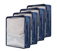 Nagoyuki 4 cubos de embalaje grandes, 40 x 30 x 12 cm, bolsas organizadoras de maletas del mismo tamaño, cubos de embalaje expandibles compresibles para maleta, equipaje, práctico ayudante (azul