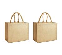 Nagoyuki Bolsas de Yute de Arpillera Bolsa de Compras de AlgodóN Reutilizable con Asas, Interior Laminado, Bolsas de Dama de