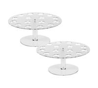 Nagoyuki Paquete 2 Soportes para Conos de Helado, Soporte de ExhibicióN de Conos de Helado AcríLico 16 Orificios,Estante de ExhibicióN de Sushi para Rollos Manuales de Gofres Transparentes