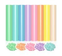 Nagoyuki Vinilo Puff de Transferencia de, 8 Colores, Vinilo de Transferencia de 3D Puff HTV, Camiseta de Vinilo Termoadhesivo Hinchable de Color Pastel de 30X25 Pulgadas