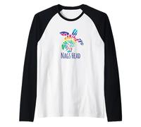 Nags Head Nautical Coastal Tie Dye BOHO - Tortuga boba Camiseta Manga Raglan