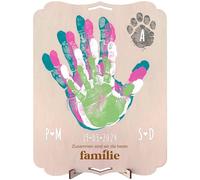 nagu® Baby- und Familien-Fußabdruck-Set. Personalisierte Geschenkkarte für ein originelles Geschenk. Poster für die Wand, Dinge von zu Hause für Familien, Freunde, Geburtstagsgeschenk für Freunde