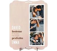 nagu® Contigo. Cuadro Personalizado con Foto para Regalo San Valentín Novio o Novia. Tarjeta Regalo de Madera Grande 30 x 22 cm para Regalos Personalizados Hombre o Mujer. Incluye letras y numeros