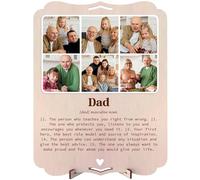 nagu® Dad. Gifts for Fathers. Personalised Photo Frame for Birthday or Father’s Day. Large Wooden Gift Card, 30 x 22 cm, for Personalised Presents. Includes adhesive letters and numbers
