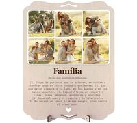 nagu® Familia. Regalos para familiares. Cuadro Personalizado con Foto para hombre o mujer. Tarjeta Regalo de Madera Grande 30 x 22 cm para Regalos Personalizados. Incluye letras y numeros adhesivos