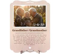 nagu® Grandad & Grandma Gift for Birthday or Grandparents’ Day. Personalised Photo Frame. Large Wooden Gift Card, 30 x 22 cm, for Personalised Presents. Includes adhesive letters and numbers
