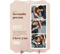 nagu® My Favourite Person. Personalised Wooden Picture with Photo for Birthday or Anniversary. Large Wooden Gift Card, 30 x 22 cm, for Personalised Presents or Gift for Couples. Includes Letters