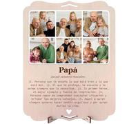 nagu® Papá. Regalos para Padres. Cuadro Personalizado con Foto para Cumpleaños o Día del Padre. Tarjeta Regalo de Madera 30 x 22 cm para Regalos Personalizados. Incluye letras y numeros adhesivos.