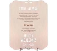 nagu® Regalo para maestras, profesores. Marco de madera personalizado Gracias Profe. Felicitación despedida profesora, profesor o maestra infantil, primaria, fin de curso.