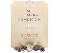 Nagu® Regalos Comunion Niña o Niño. Cartel Personalizado 30x22 cm con Letras Autoadhesivas, Libro firmas de Recordatorios Comunion con Pie de Soporte, Pancarta Bienvenidos a Mi Primera Comunión